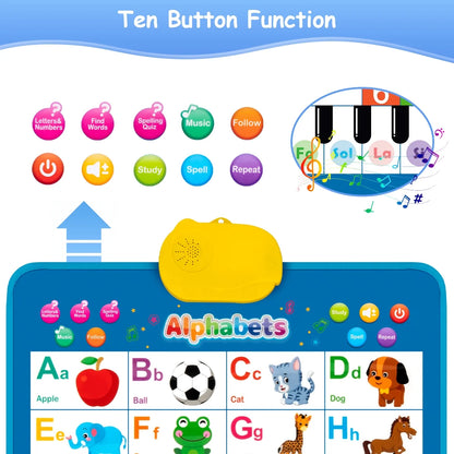 Electronic Alphabet Wall Chart, Toddler Learning Toys, Educational Toys ABC&123 Preschool Poster, Alphabet Baby Learning Toys, Toys for Ages 2-6, Blue