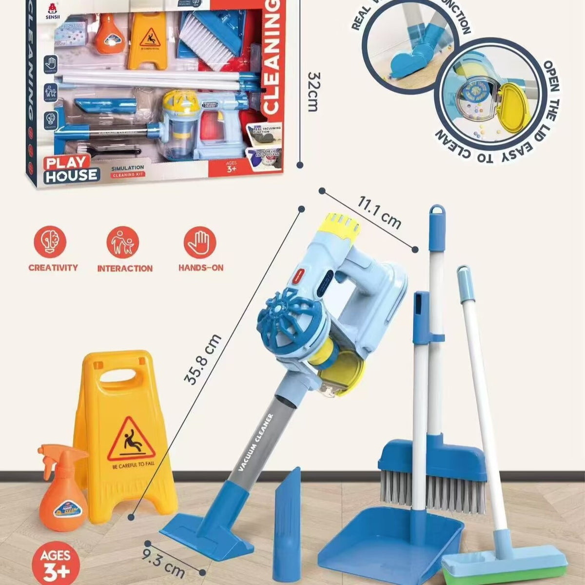 Kids Electric Pretend Vacuum Cleaner Set