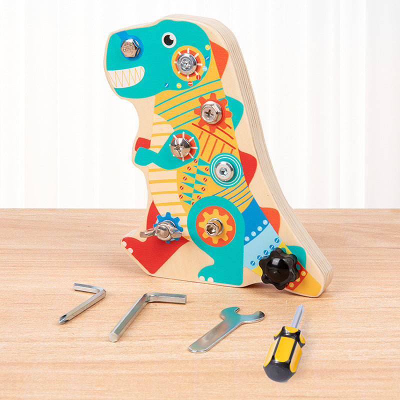 Wooden Dinosaur Screw & Nut Assembly Toy for Kids
