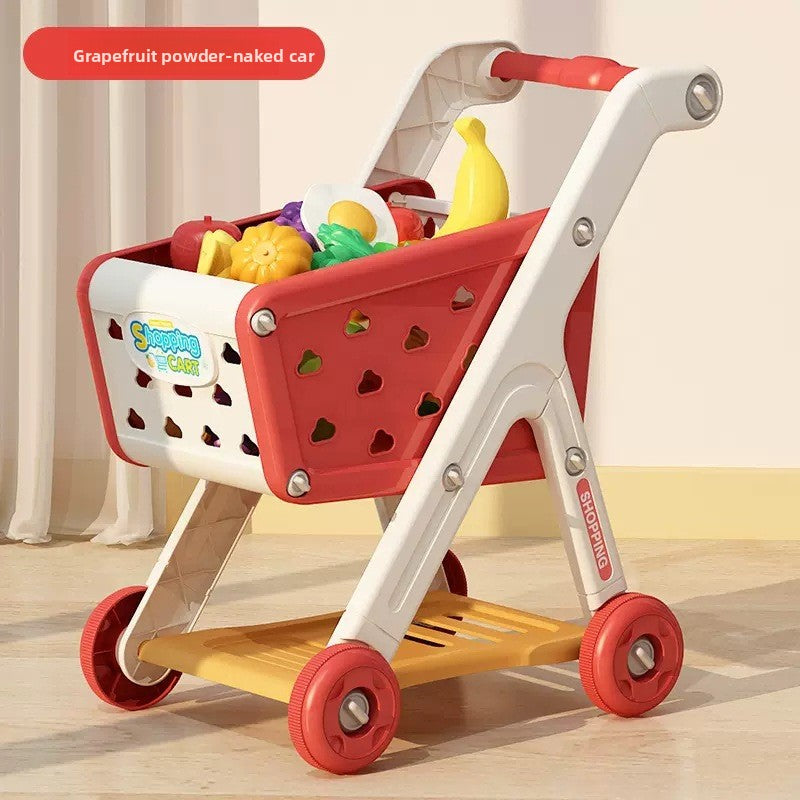 Kids Shopping Cart Pretend Play Set Single Cart Miami Pink ABS Kraft Box Packaging
