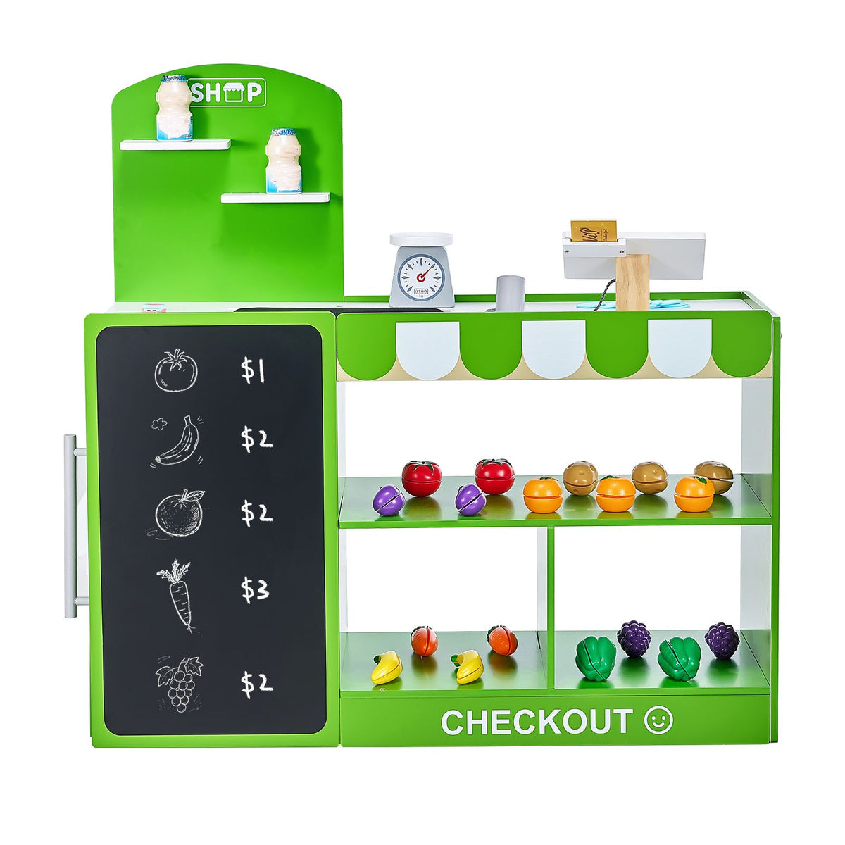 Kids Wooden Grocery Store Playset