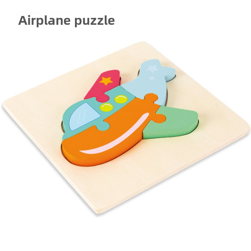 Wooden 3D Cartoon Puzzle Toy for Kids