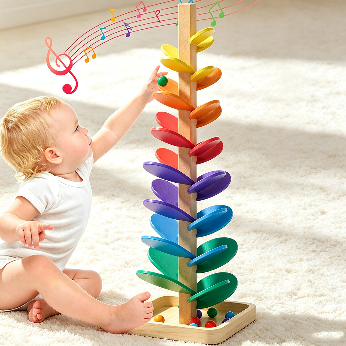 Wooden Musical Ball Track Toy