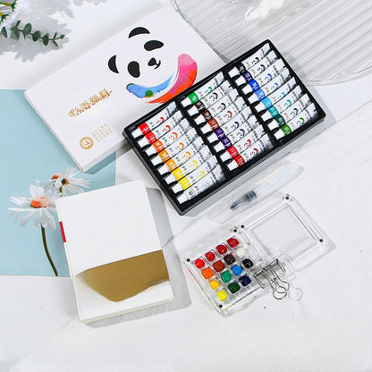 Mini Watercolor Paint Box with Sketchbook and Brush