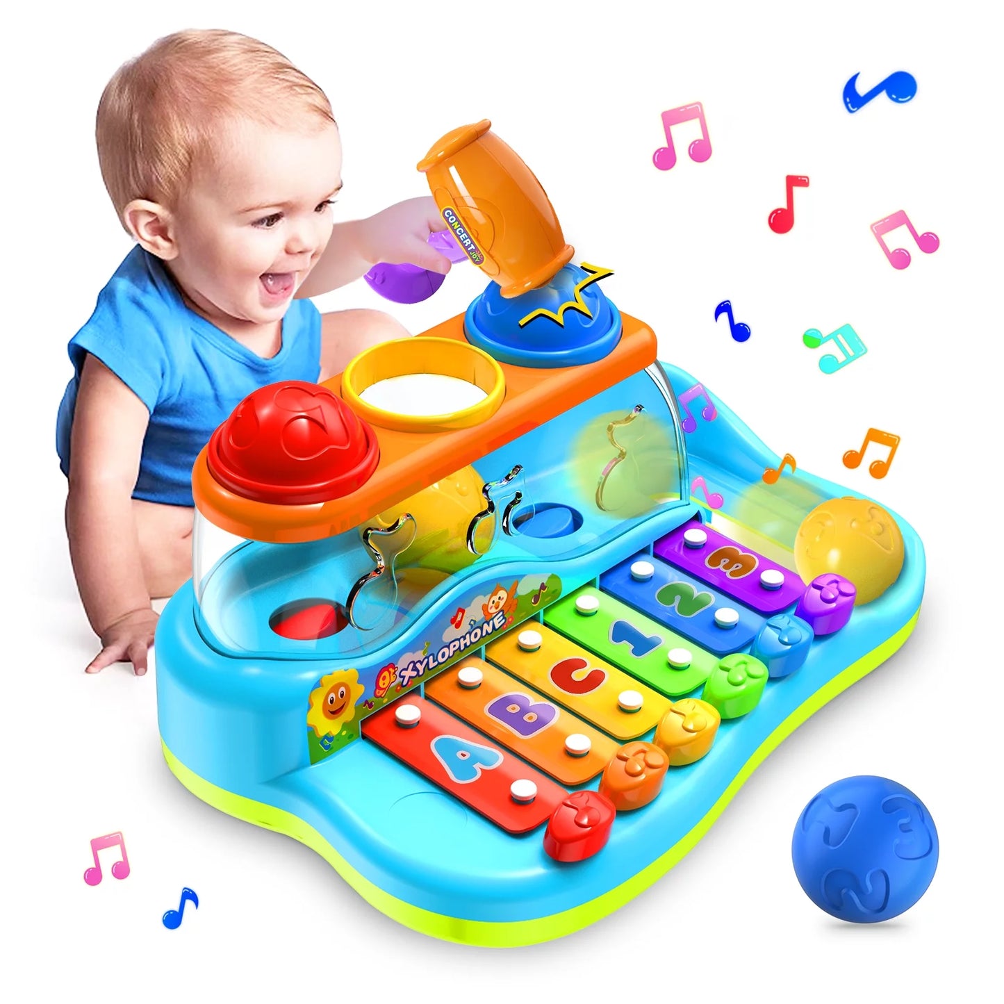 Xylophone for Toddlers 1-3, Baby Toys for 12-24 Months, Pound a Ball Toys for Toddler, Musical Pounding Toy for 1 Year Old, Birthday Gifts for Boy & Girl Ages 1 2 3