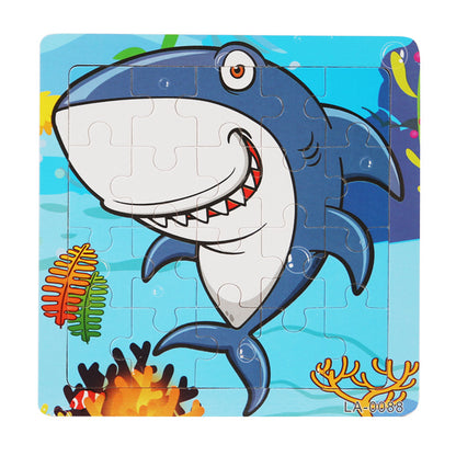Wooden Cartoon Puzzle Set for Early Learning
