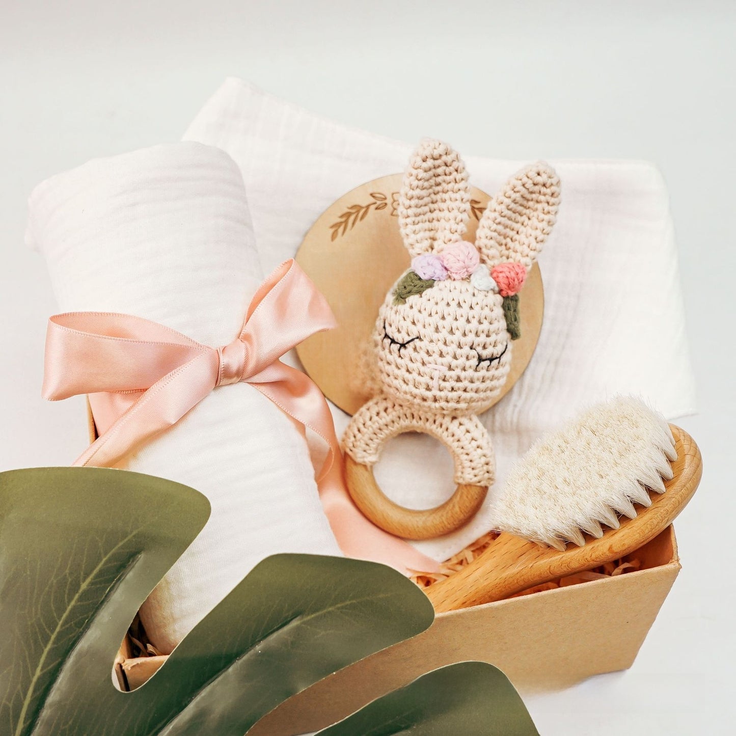 Pure Cotton Crochet Baby Rattle Gift Set