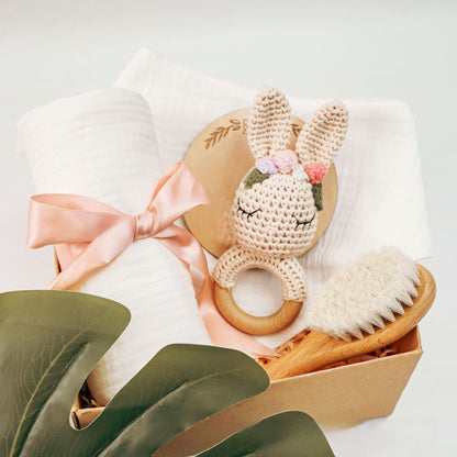 Pure Cotton Crochet Baby Rattle Gift Set