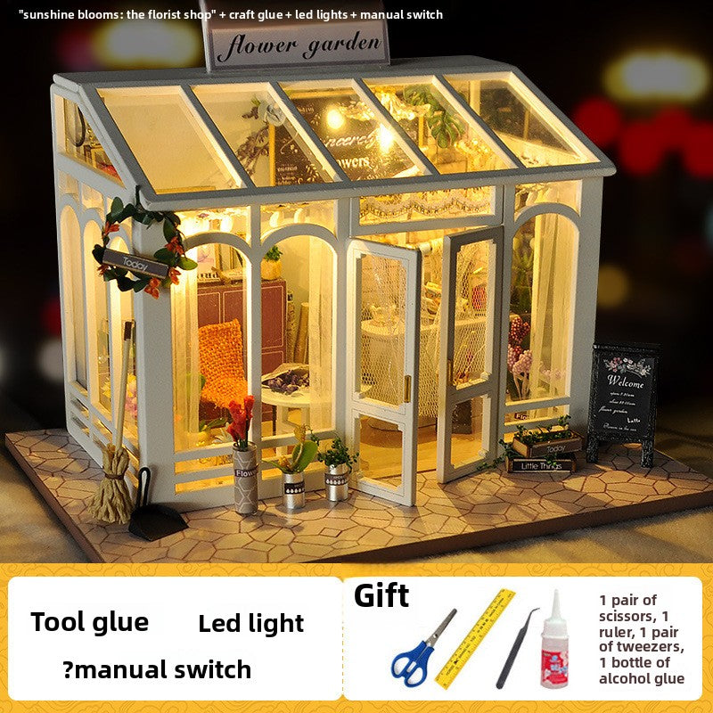 DIY Miniature House Kit for Kids Sunshine Flower Shop Kit
