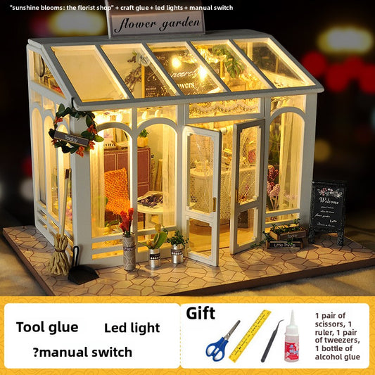 DIY Miniature House Kit for Kids Sunshine Flower Shop Kit