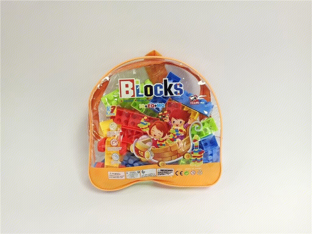 Large Particle Building Blocks for Kids 54 grains school bag