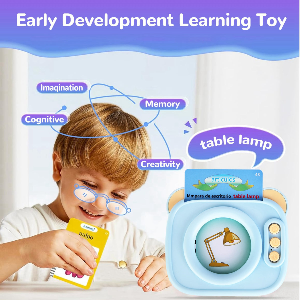 224-Word Spanish English Talking Flash Cards for Kids