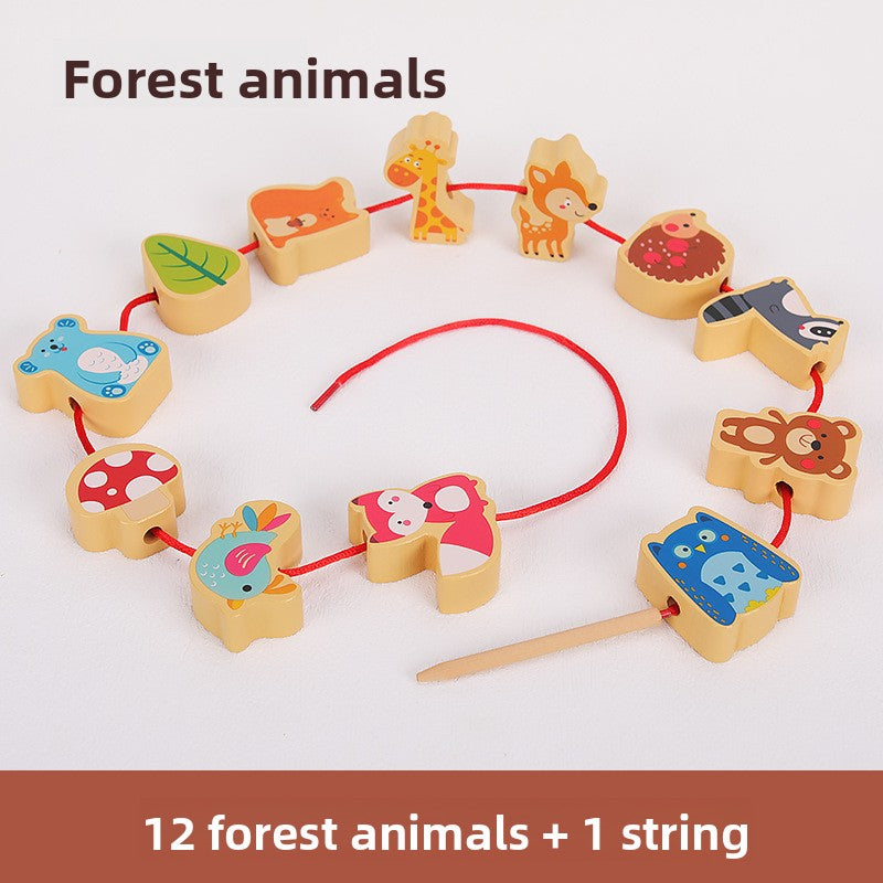 Kids Threading Beads Toy Set Forest
