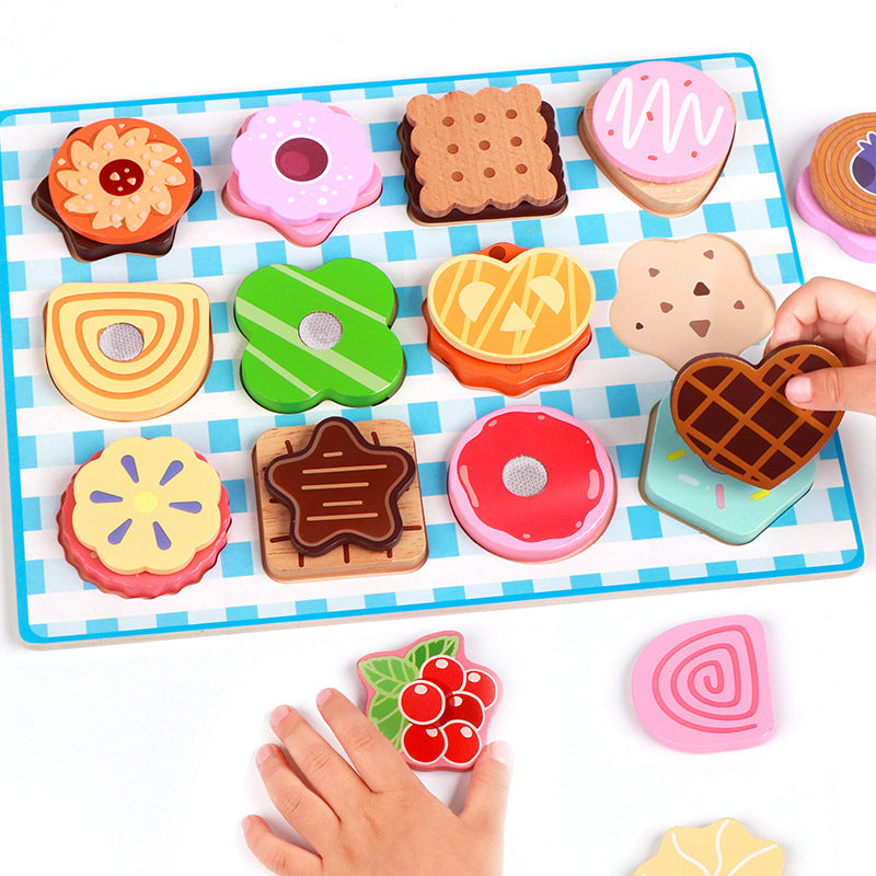 Wooden Kitchen Pretend Play Puzzle Toy D-variety dessert plate 0.55kg