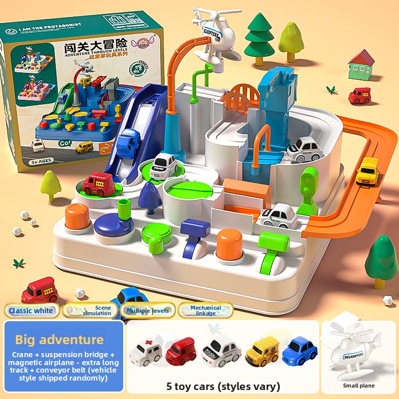 Toy Track Set with Cars and Airplane