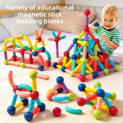 Magnetic rod educational toy for children