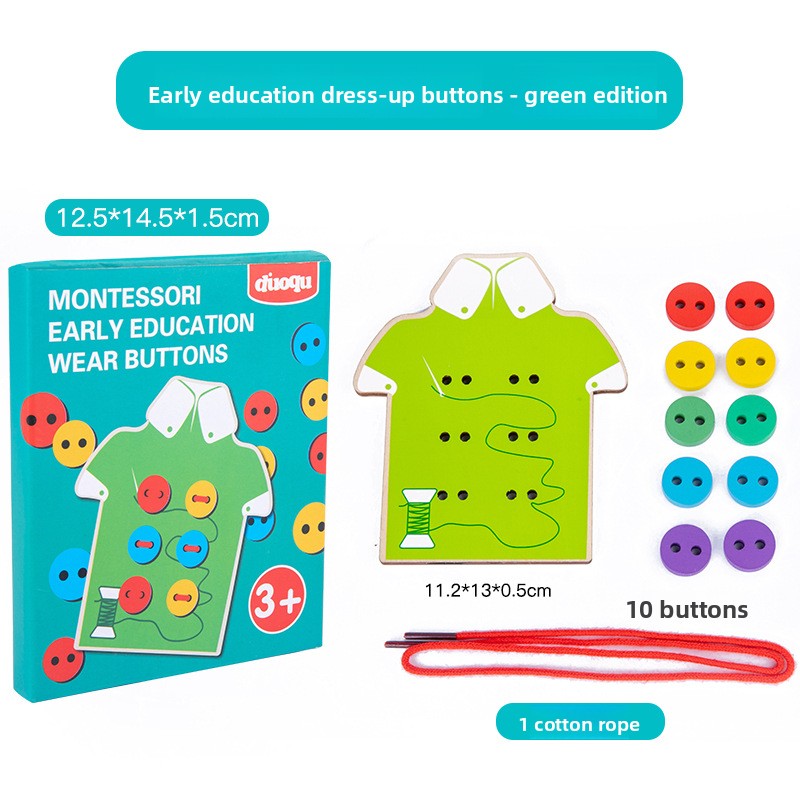 Wooden Shoelace & Button Practice Boards