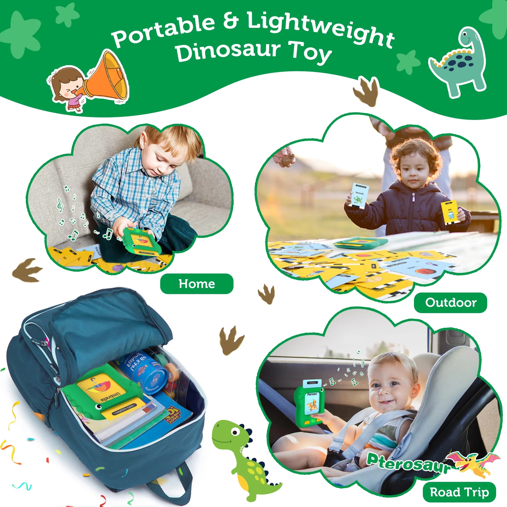 Upgraded Talking Flash Cards, Toddlers Toys for 1 2 3 4 5 6 Year Old Boys Girls, Autism Sensory Toys Montessori Educational Preschool Learning Toys for Kids, Dinosaur Toys 234 Sight Words