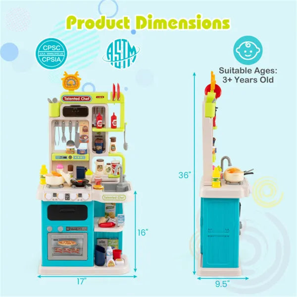 95-Piece Corner Play Kitchen Set for Kids