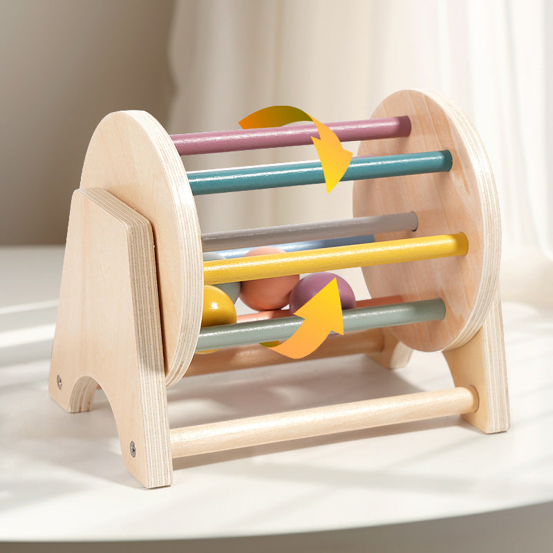 Wooden Desktop Rolling Drum Activity Toy