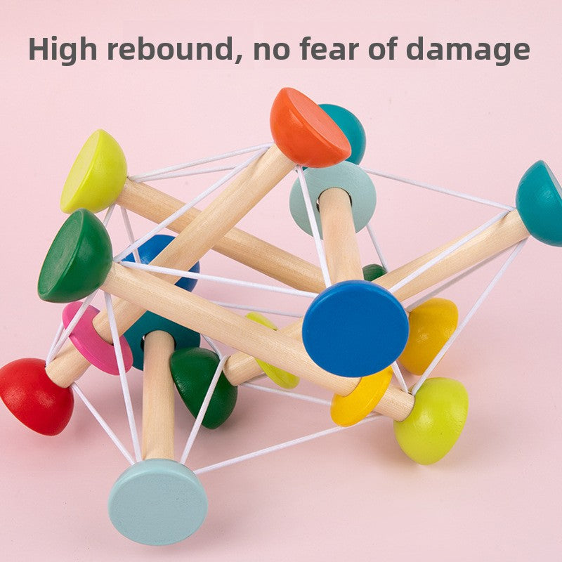 Children's wooden elastic training color recognition Montessori educational toy