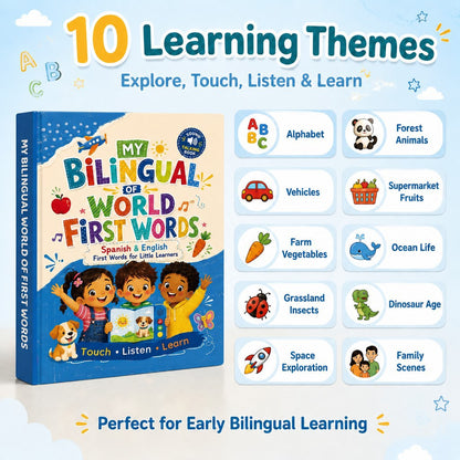 Spanish-English Bilingual Interactive Learning Book for Children Wonder Kids Toy