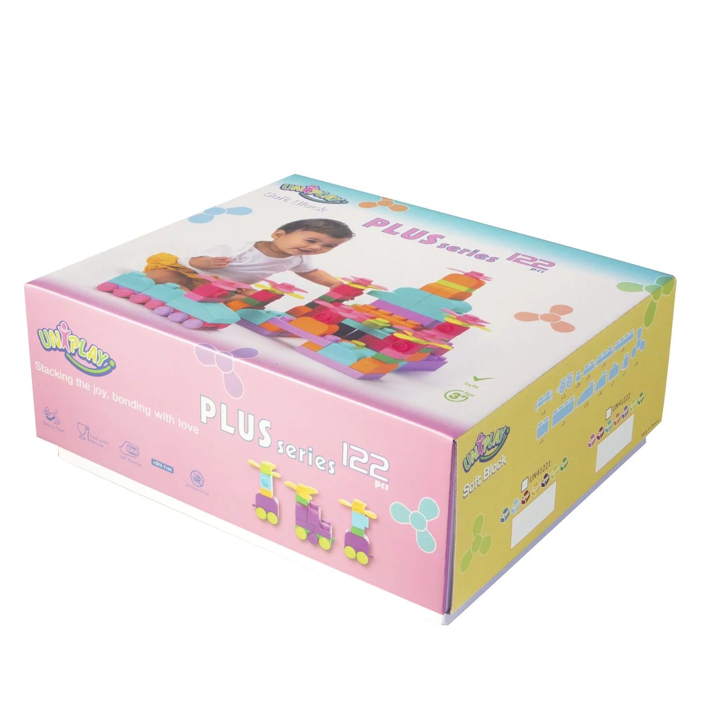 plus Soft Building Blocks — Creativity Toy, Educational Play, Cognitive Development, Early Learning Stacking Blocks for Infants and Toddlers, Primary (122-Piece Set)