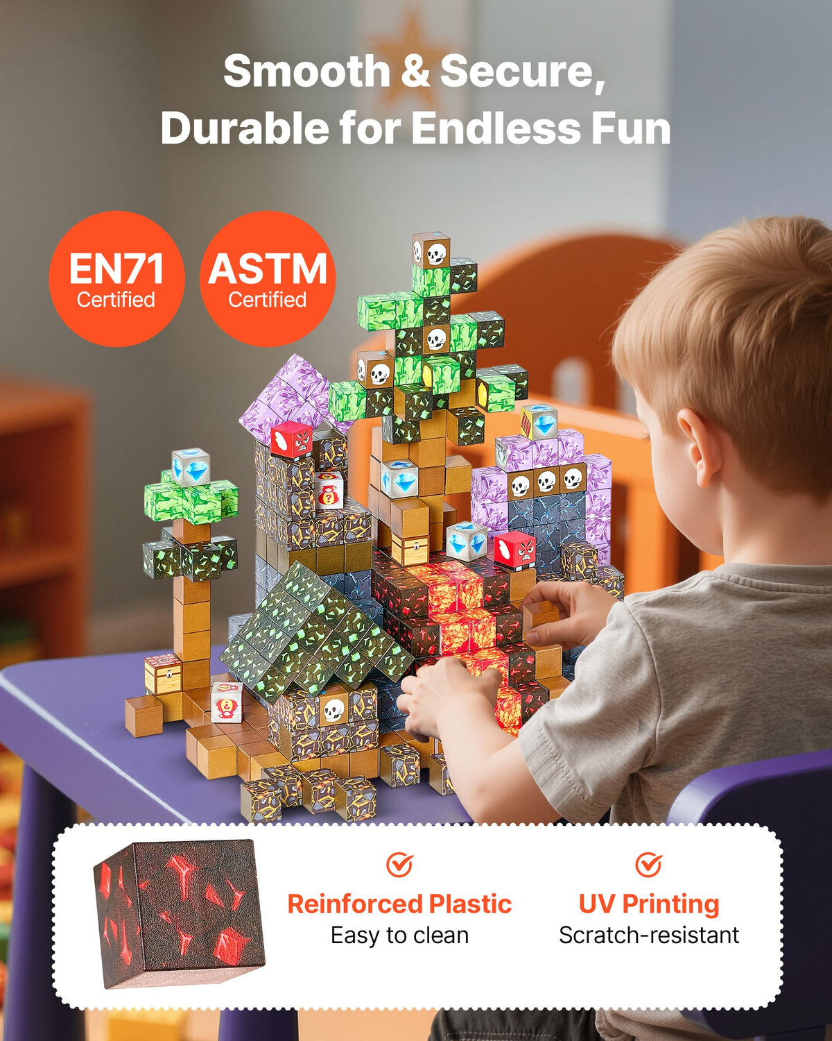 100-Piece Dark Castle Magnetic Blocks for Kids