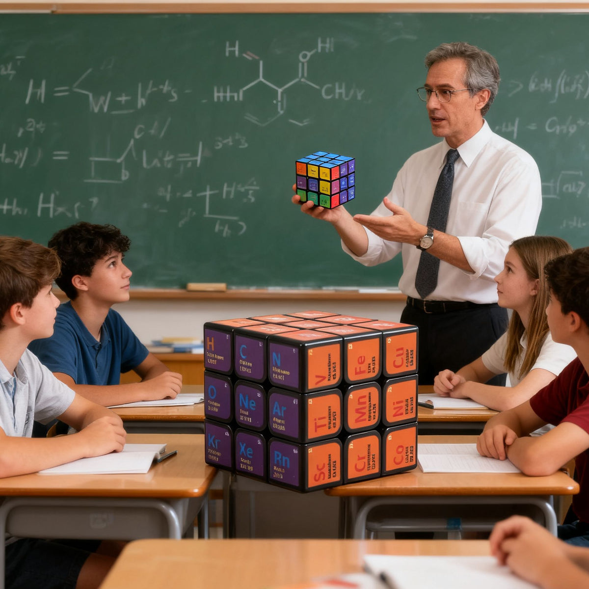 Periodic Table Chemistry Puzzle Cube for Kids