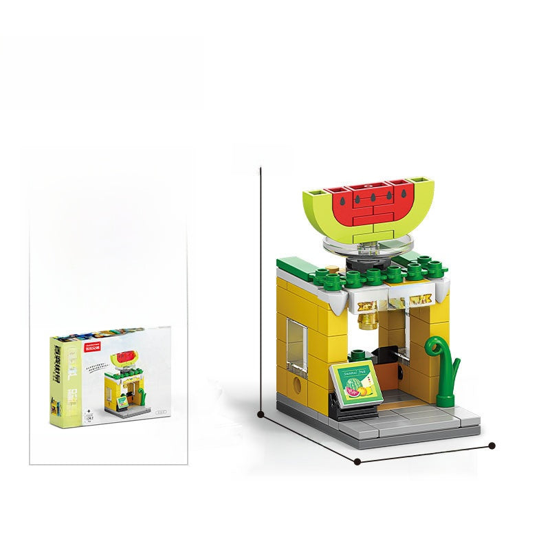 Mini City Street Building Blocks Set 8974-7 fruit shop 91pcs boxed