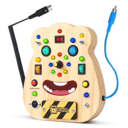 Wooden Montessori LED Busy Board for Toddlers