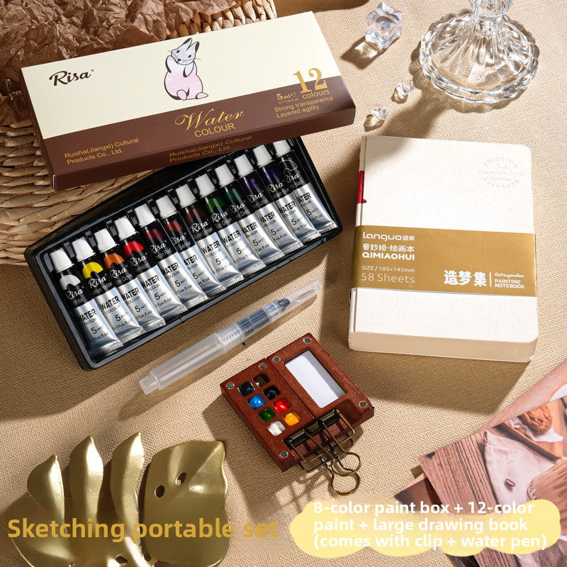 Portable Watercolor Paint Box for Kids