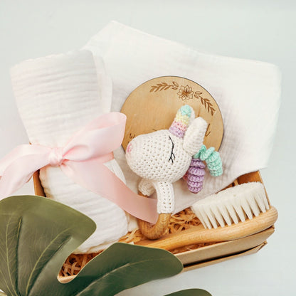 Pure Cotton Crochet Baby Rattle Gift Set