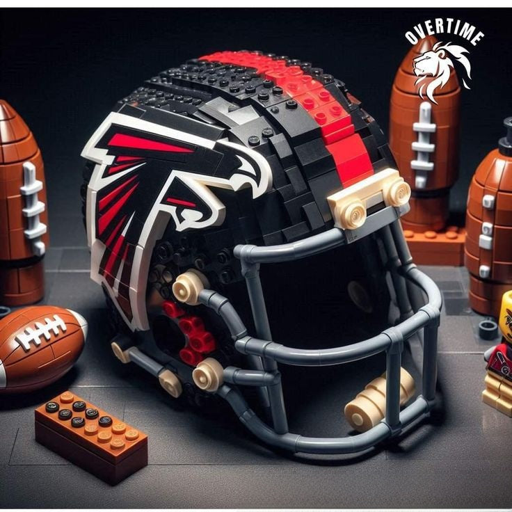 Football Helmet Building Blocks Display Set Atlanta Falcons