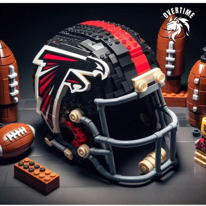 Football Helmet Building Blocks Display Set Atlanta Falcons