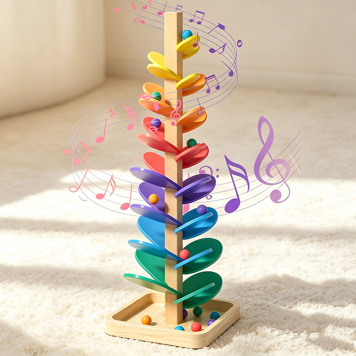 Wooden Musical Ball Track Toy