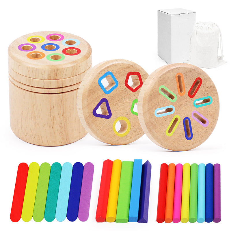 Wooden Color and Shape Sorting Cup