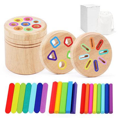 Wooden Color and Shape Sorting Cup