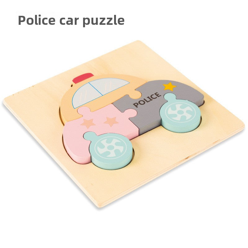 Wooden 3D Cartoon Puzzle Toy for Kids