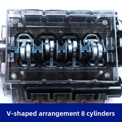 V8 engine model kit with moving mechanical parts