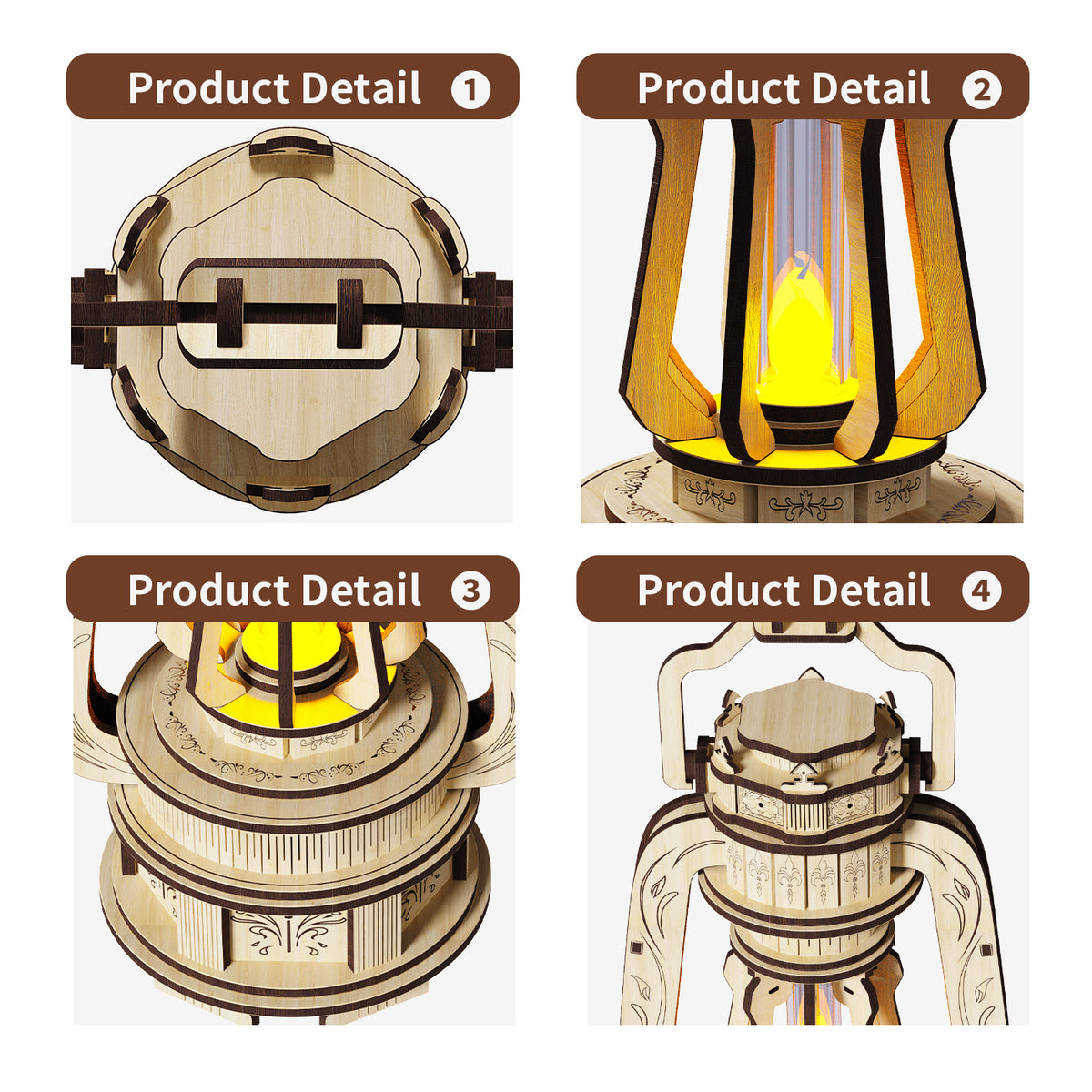 3D Wooden Illuminated Lantern Puzzle Kit