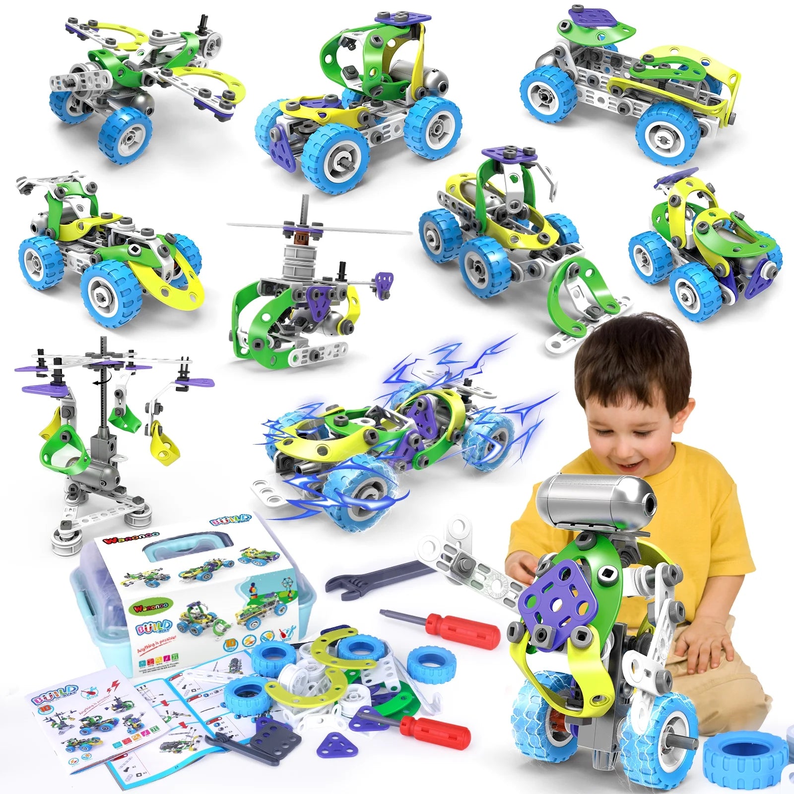 Engineering Building Blocks Set, Stem Toys for 5 6 7 8 9+ Year Old Boys, Preschool Learning Toys, Educational Creative Game, Birthday Gifts for Kid Ages 5 6 7 8 Year Old Boys Girl