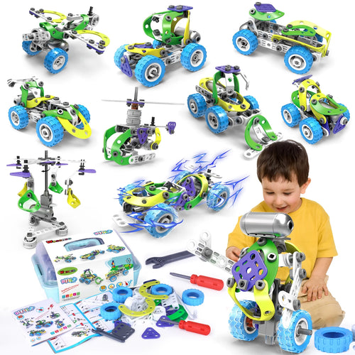 Engineering Building Blocks Set, Stem Toys for 5 6 7 8 9+ Year Old Boys, Preschool Learning Toys, Educational Creative Game, Birthday Gifts for Kid Ages 5 6 7 8 Year Old Boys Girl