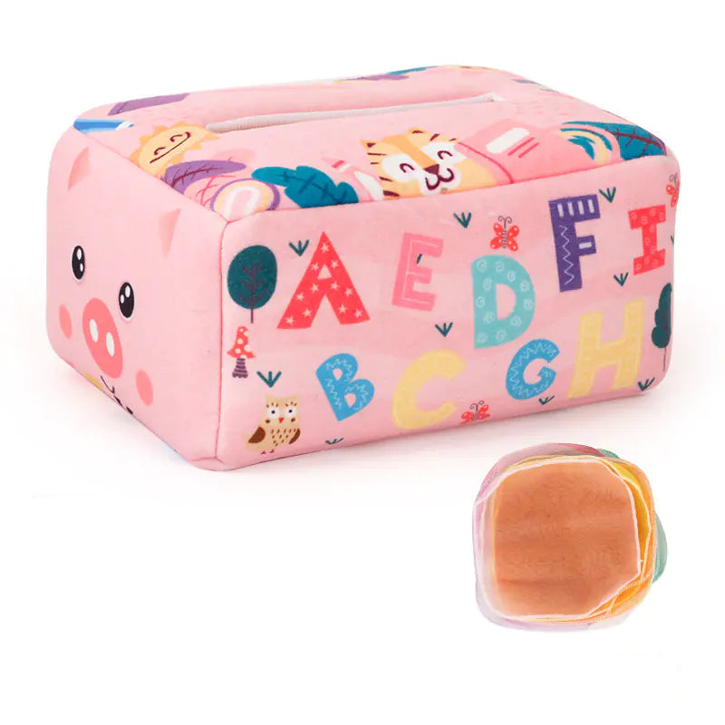 Sensory & Soft: Baby Educational Cloth Book and Tissue Box Toy! 👶🎁