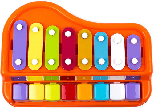 Baby Piano Xylophone Toy for Kids Toddlers-Piano Toy Musical Instrument with 8 Multicolored Key Scales in Crisp and Clear Tones