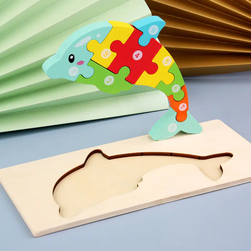 Dive into Fun: 3D Animal Cartoon Puzzle Toys for Early Education! 🦁🦒