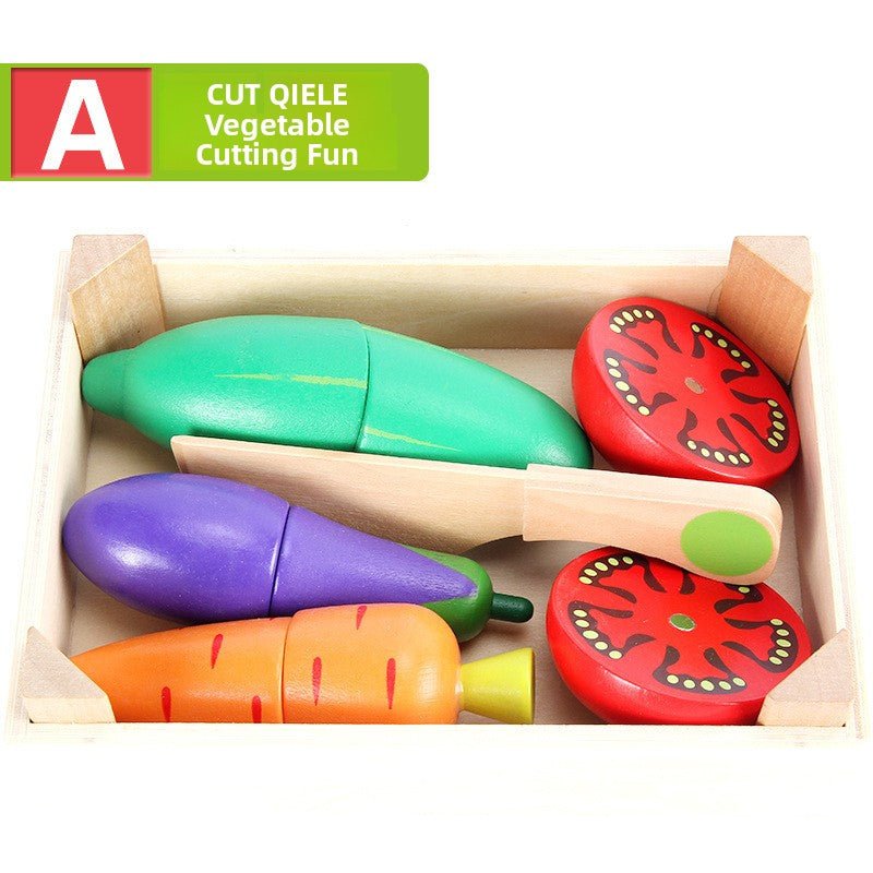 Wooden Magnetic Fruit & Vegetable Cutting Play Set