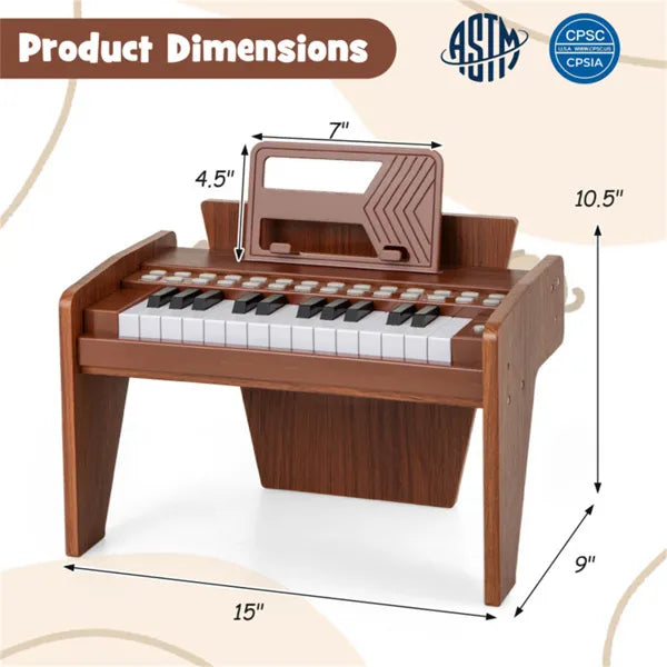 25-Key Mini Digital Piano for Kids Ages 3+