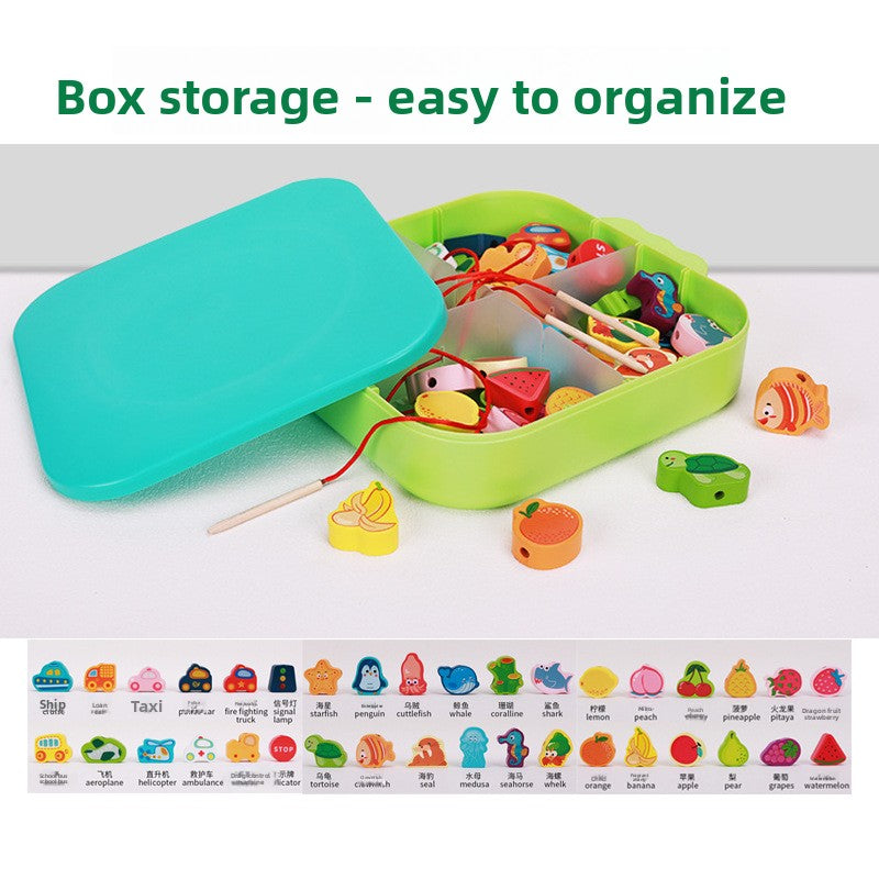 Wooden Threading Beads – Animal & Fruit Lacing Set