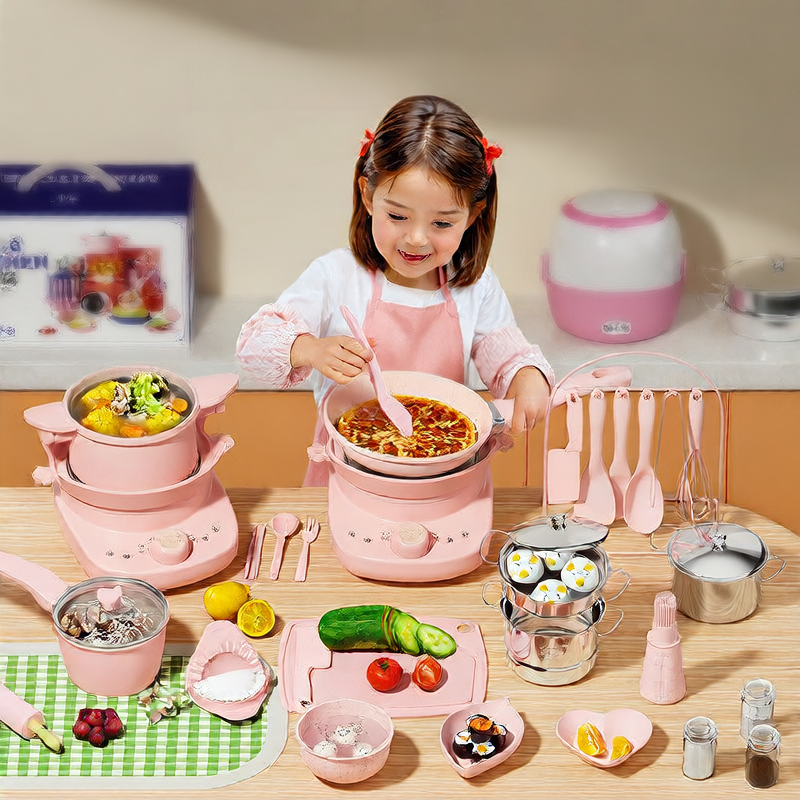 Toy Kitchen Set for Pretend Cooking